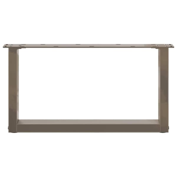 vidaXL Salongbordben U-formet 2 stk naturstål 70 x (30-31) cm stål