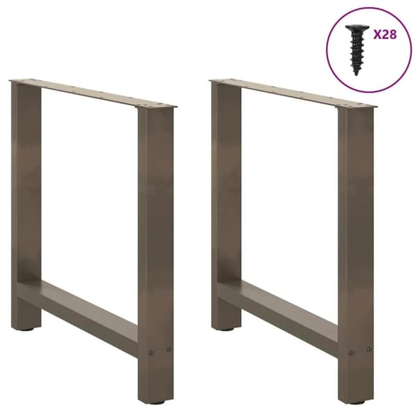 vidaXL sofabordben naturstål 2 stk. 70x(72-73) cm stål