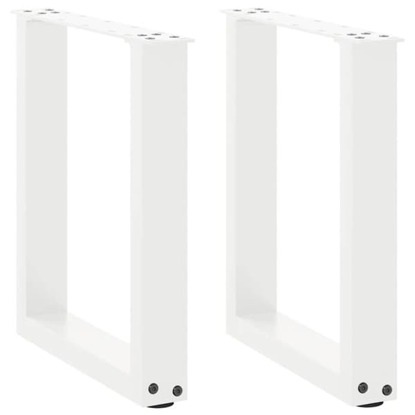 vidaXL Sohvapöydän jalat U-muotoiset 2 kpl valkoinen 38x(42-43) cm teräs