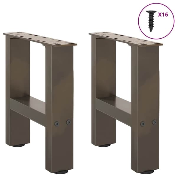vidaXL Soffbordsben naturligt stål 2 st 30x(30-31) cm stål