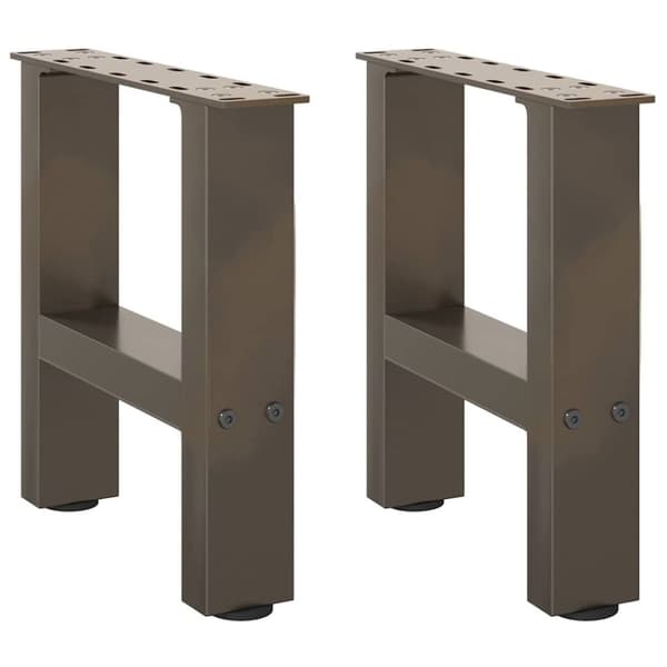 vidaXL Soffbordsben naturligt stål 2 st 30x(30-31) cm stål