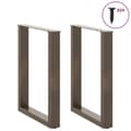 Miniatyrbilde 3 av 10: vidaXL Spisebordben U-formet 2 stk naturstål 60 x (72-73) cm stål