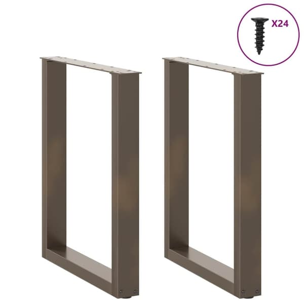 vidaXL Spisebordben U-formet 2 stk naturstål 60 x (72-73) cm stål
