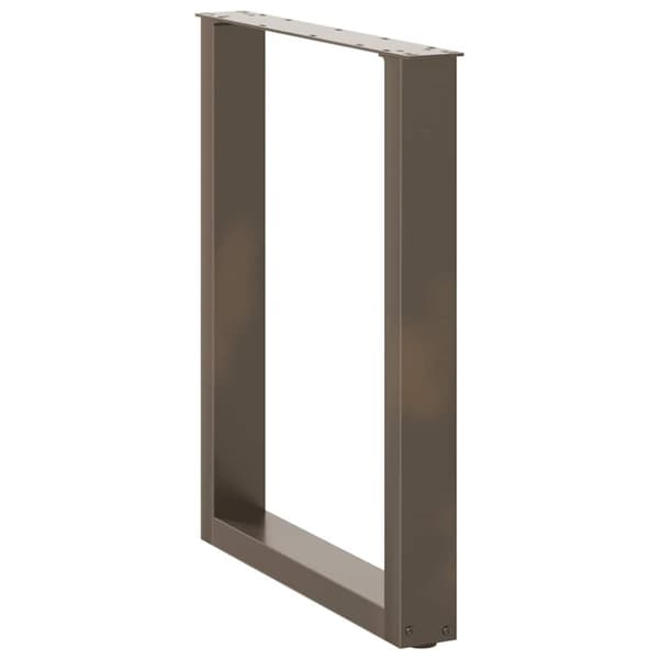 vidaXL Spisebordben U-formet 2 stk naturstål 60 x (72-73) cm stål