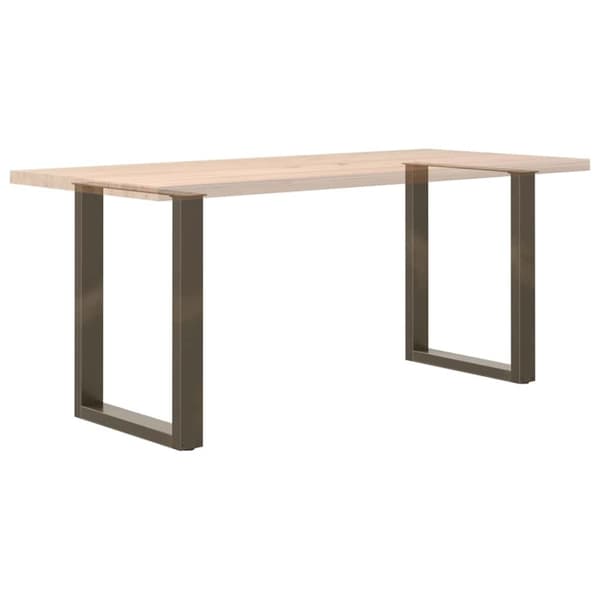 vidaXL Spisebordben U-formet 2 stk naturstål 60 x (72-73) cm stål
