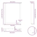 Miniatyrbilde 10 av 10: vidaXL Spisebordben U-formet 2 stk naturstål 60 x (72-73) cm stål