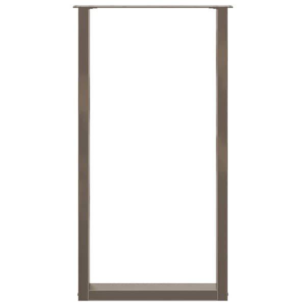 vidaXL Barbordben U-formet 2 stk naturstål 60 x (110-111) cm stål