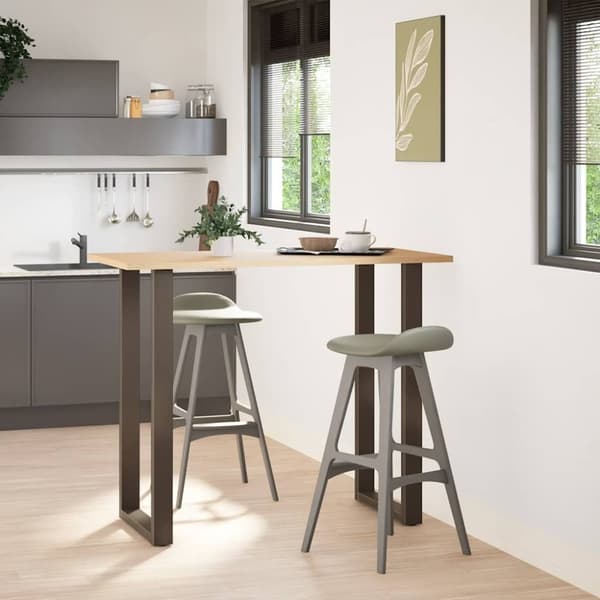 vidaXL Barbordben U-formet 2 stk naturstål 60 x (110-111) cm stål