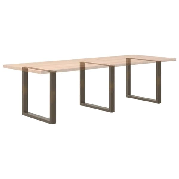 vidaXL Soffbordsben U-formade 3 st naturstål 90x(72-73) cm stål