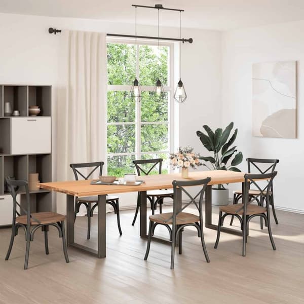 vidaXL Soffbordsben U-formade 3 st naturstål 90x(72-73) cm stål
