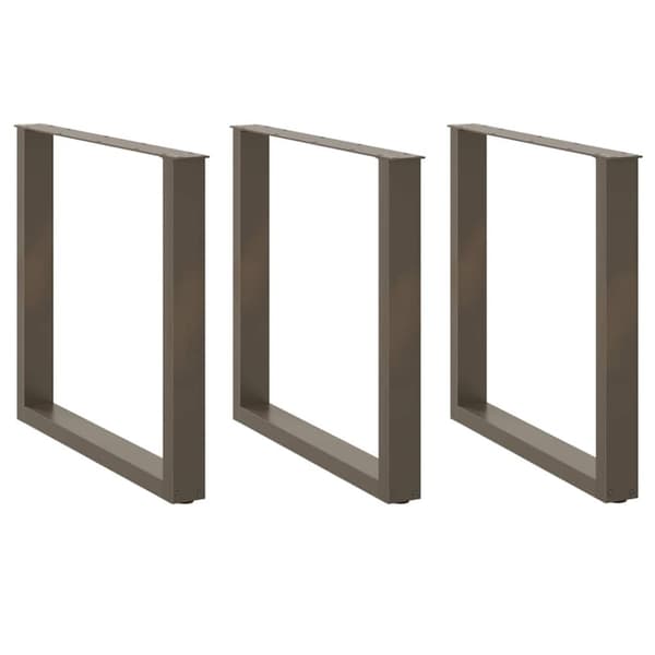 vidaXL Soffbordsben U-formade 3 st naturstål 90x(72-73) cm stål