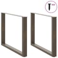 Miniatyrbilde 3 av 10: vidaXL Spisebordben U-formet 2 stk naturstål 100x(72-73) cm stål