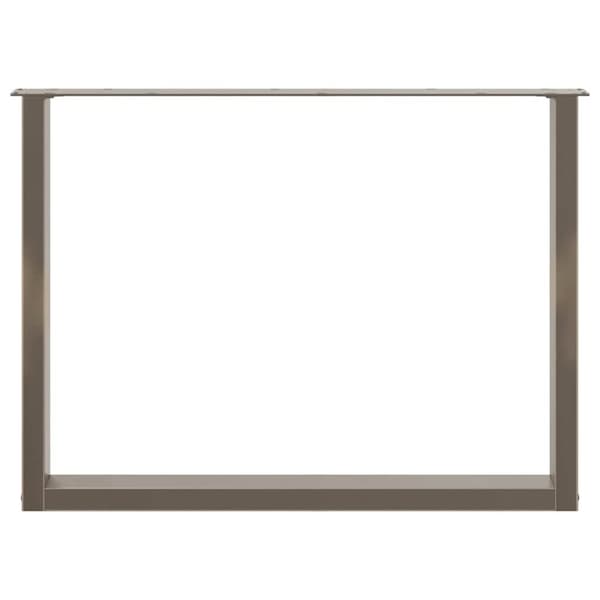 vidaXL Spisebordben U-formet 2 stk naturstål 100x(72-73) cm stål