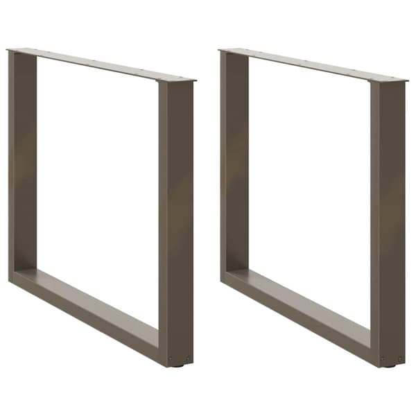 vidaXL Spisebordsben U-formet 2 stk. naturstål 100x(72-73) cm stål