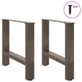 Pikkukuva 5 / 11: vidaXL Sohvapöydän jalat luonnonvärinen teräs 2 kpl 50x(42-43) cm teräs