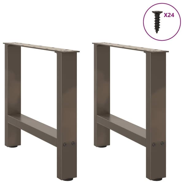 vidaXL Sohvapöydän jalat luonnonvärinen teräs 2 kpl 50x(42-43) cm teräs