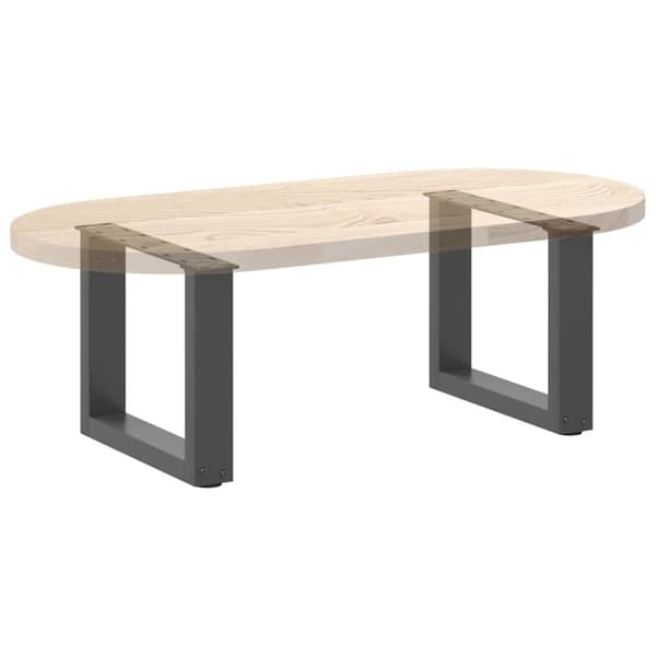 vidaXL Soffbordsben U-formade 2 st antracit 40x(30-31) cm stål