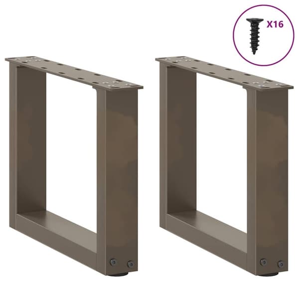vidaXL sofabordben U-formet 2 stk. naturstål 30x(30-31) cm stål