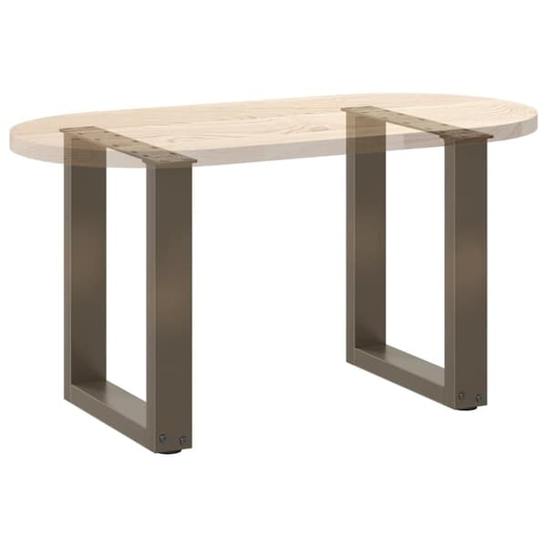 vidaXL sofabordben U-formet 2 stk. naturstål 38x(42-43) cm stål