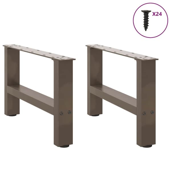 vidaXL sofabordben naturstål 2 stk. 50x(30-31) cm stål