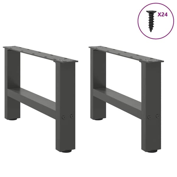 vidaXL Sohvapöydän jalat antrasiitti 2 kpl 50x(30-31) cm teräs