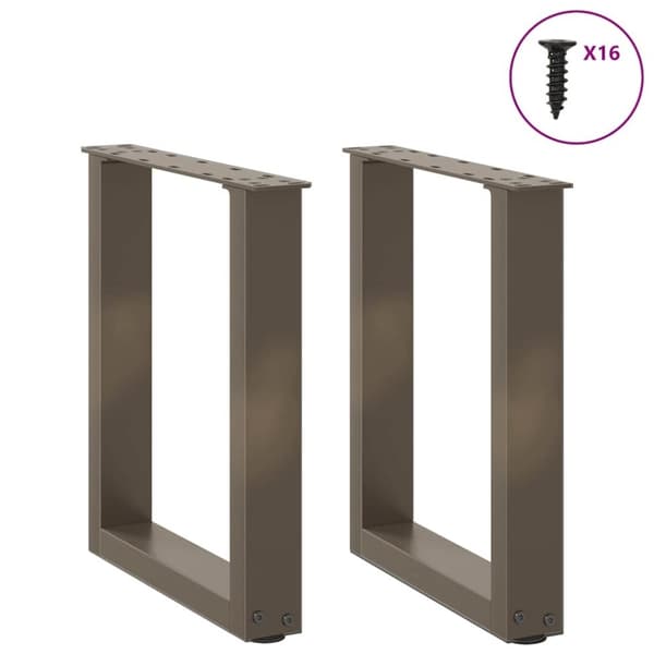 vidaXL Soffbordsben U-formade 2 st naturstål 28x(42-43) cm stål