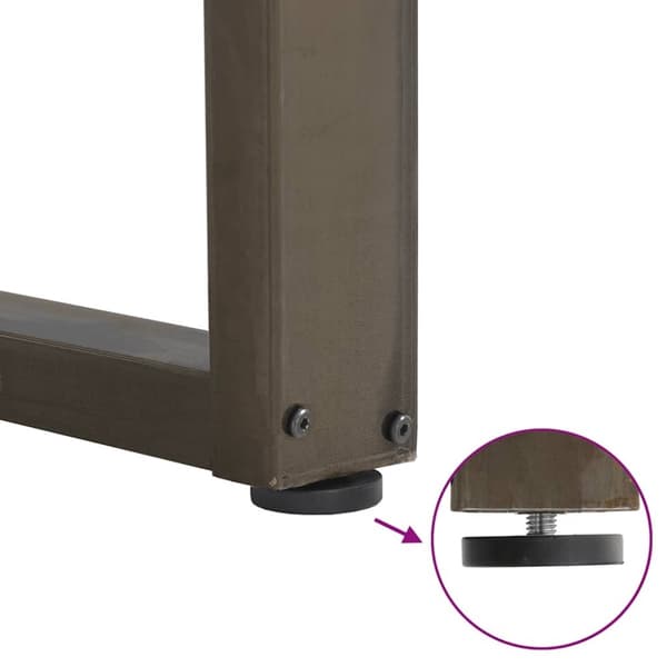 vidaXL Soffbordsben U-formade 2 st naturstål 28x(42-43) cm stål