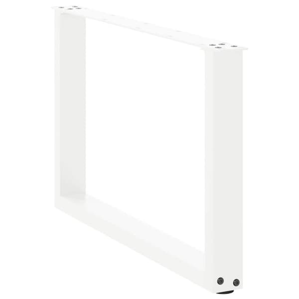 vidaXL Salongbordben U-formet 2 stk hvit 60x(42-43) cm stål