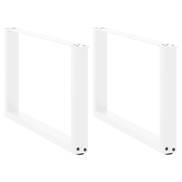 vidaXL Salongbordben U-formet 2 stk hvit 60x(42-43) cm stål