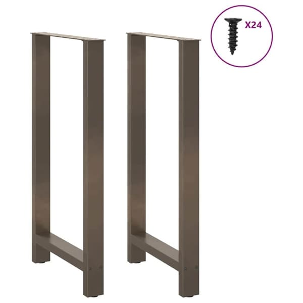 vidaXL sofabordben naturstål 2 stk. 60x(110-111) cm stål