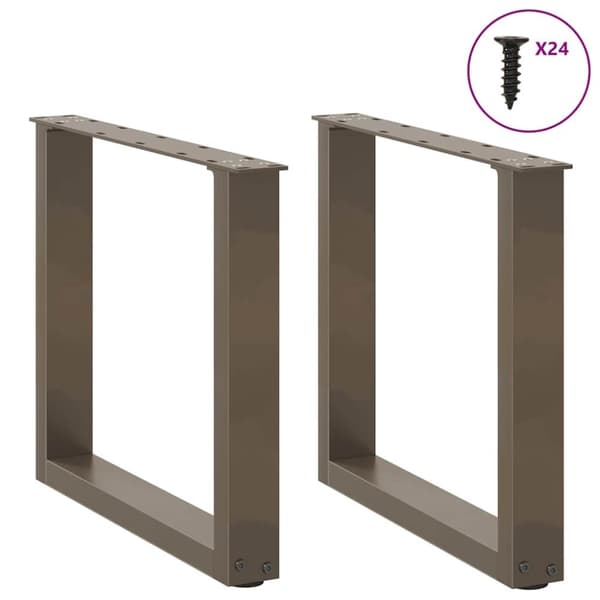 vidaXL sofabordben U-formet 2 stk. naturstål 50x(42-43) cm stål