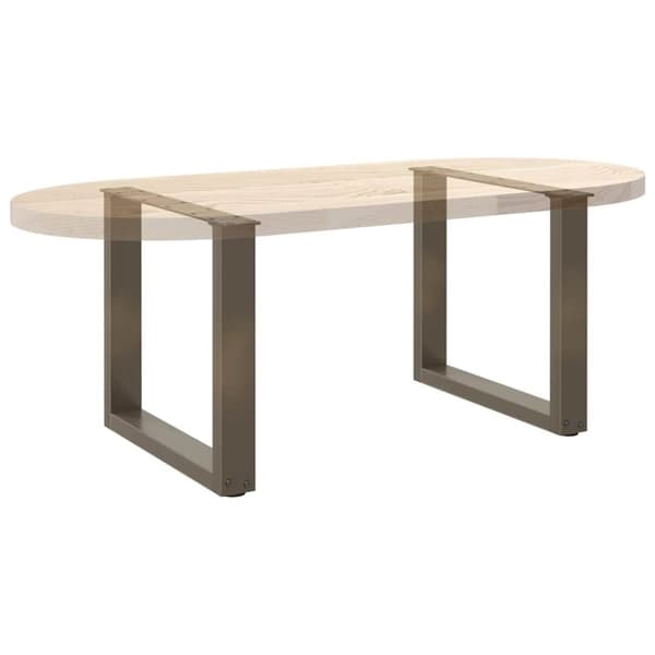 vidaXL sofabordben U-formet 2 stk. naturstål 50x(42-43) cm stål