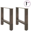 Pikkukuva 3 / 10: vidaXL Sohvapöydän jalat, luonnonvärinen teräs, 2 kpl, 60 x (42-43) cm, teräs