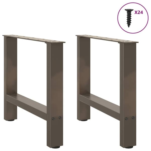 vidaXL Sohvapöydän jalat, luonnonvärinen teräs, 2 kpl, 60 x (42-43) cm, teräs