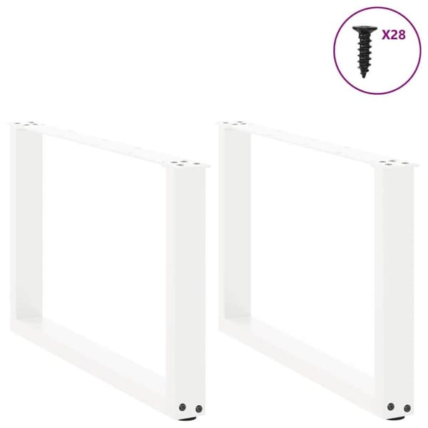 vidaXL sohvapöydän jalat U-muotoiset 2 kpl Valkoinen 70x(42-43) cm