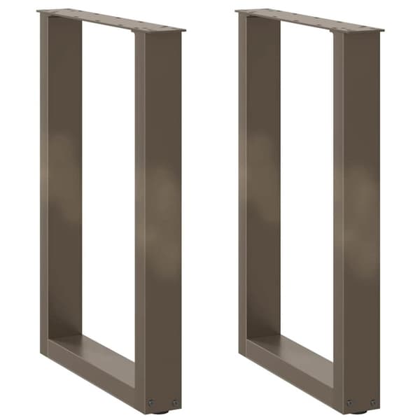 vidaXL Spisebordben U-formet 2 stk naturell 50x(72-73) cm stål