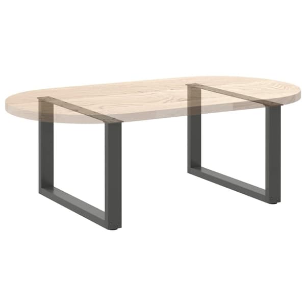 vidaXL Salongbordben U-formet 2 stk antrasitt 60x(42-43) cm stål
