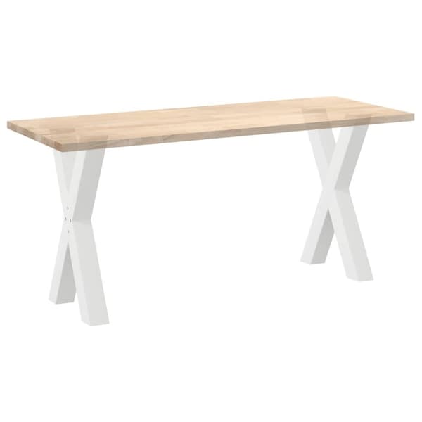 vidaXL Spisebordsben X-formet 2 stk. 60x(72-73) cm stål hvid