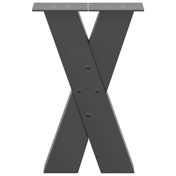 vidaXL Salongbordben X-formet 2 stk antrasitt 28x(42-43) cm stål