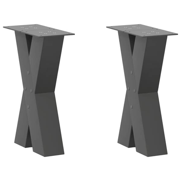 vidaXL Salongbordben X-formet 2 stk antrasitt 28x(42-43) cm stål