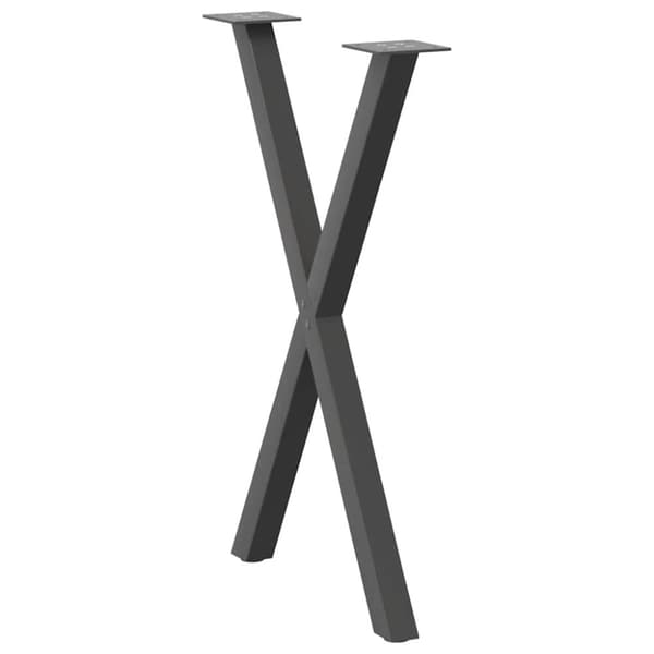 vidaXL Ruokapöydän jalat X-muotoiset 2 kpl antrasiitti 50x(72-73) cm teräs