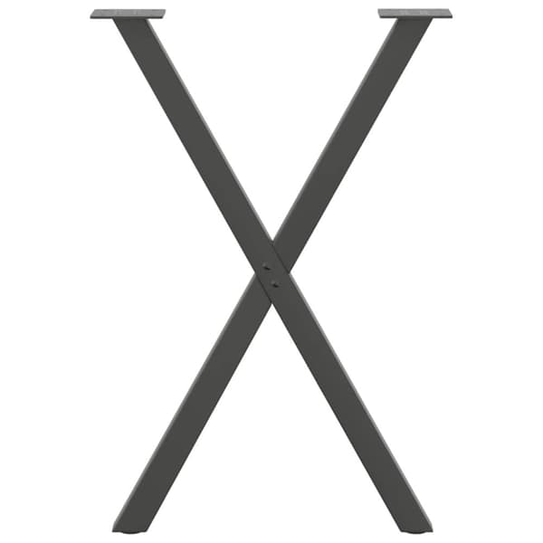 vidaXL Ruokapöydän jalat X-muotoiset 2 kpl antrasiitti 50x(72-73) cm teräs
