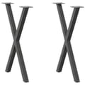 Pikkukuva 1 / 10: vidaXL Ruokapöydän jalat X-muotoiset 2 kpl antrasiitti 50x(72-73) cm teräs