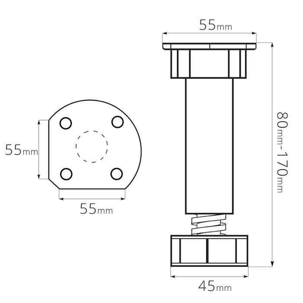 Justerbar möbelfotskåp kök 80 120 mm justerbar fot möbelskåp badrumskök sätt fötter på möbel