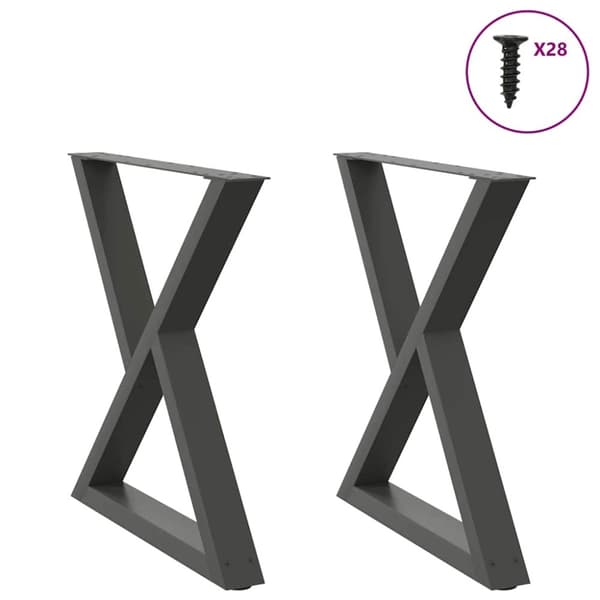 Matbordsben 2 st antracit 70x(72-73,3) cm stål