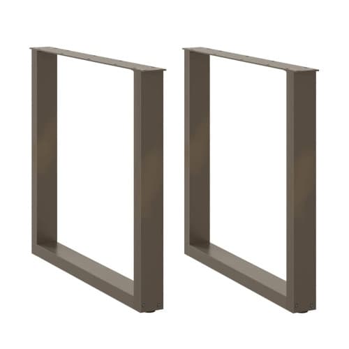 Matbordsben U-formad 2 st naturstål 90x(72-73) cm stål