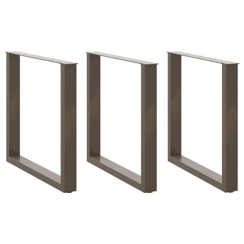 Soffbordsben U-formade 3 st naturstål 80x(72-73) cm stål