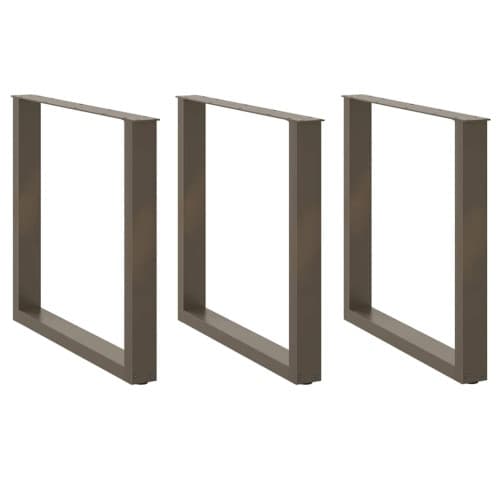Soffbordsben U-formade 3 st naturstål 90x(72-73) cm stål