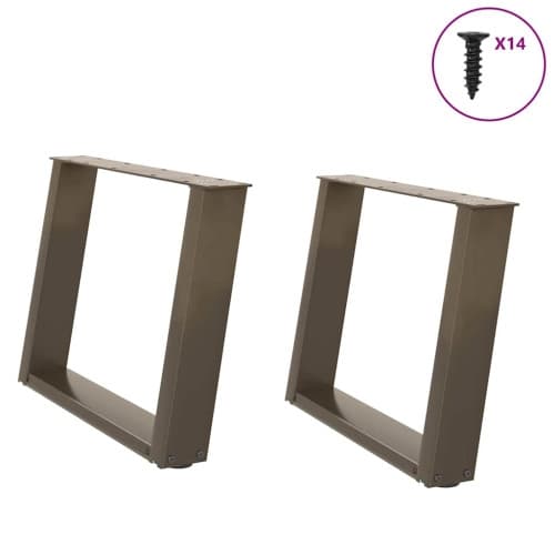 Soffbordsben U-formade 2 st naturstål 60x(42-43) cm stål