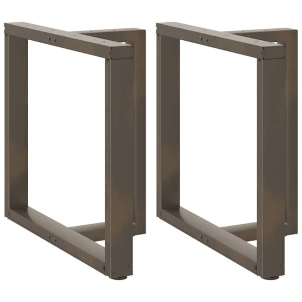 Matbordsben T-formad 2 st naturstål 70x35x(72-73) cm stål